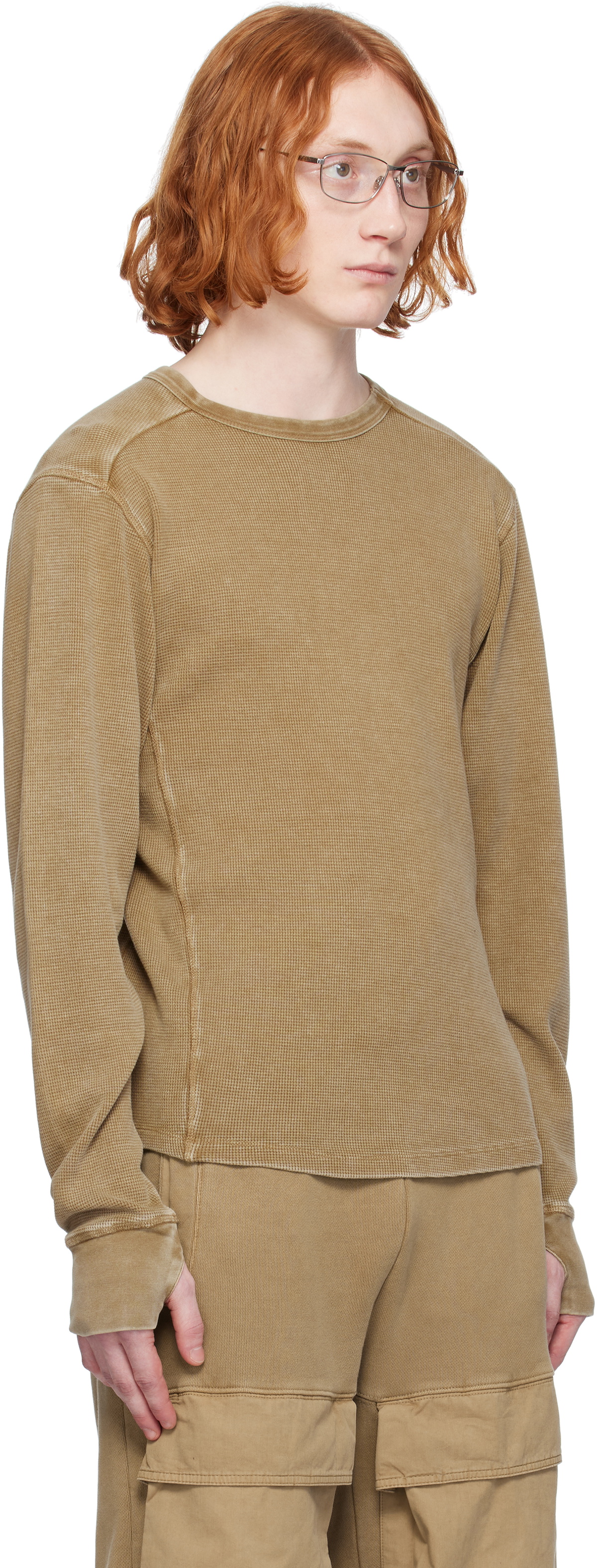 Entire Studios Beige Thermal Long Sleeve T-Shirt Entire Studios