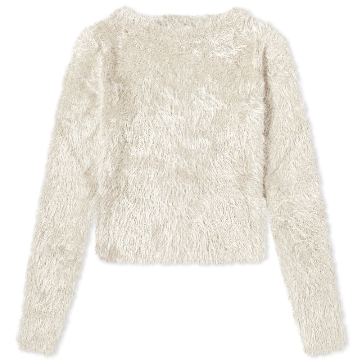 Photo: Marine Serre Women's Puffy Knit Cropped Pullover in Grey