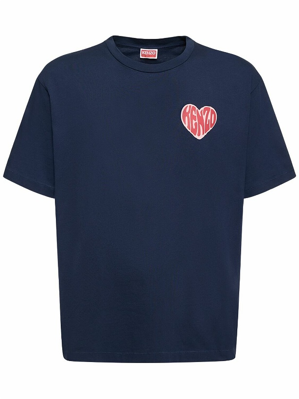 Photo: KENZO PARIS - Heart Print Oversized Cotton T-shirt