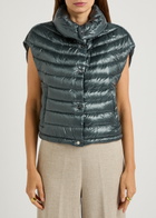 Herno Quilted Glossed Shell Gilet Blue