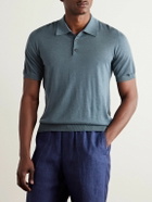 Purdey - Tantallon Slim-Fit Merino Wool Polo Shirt - Blue