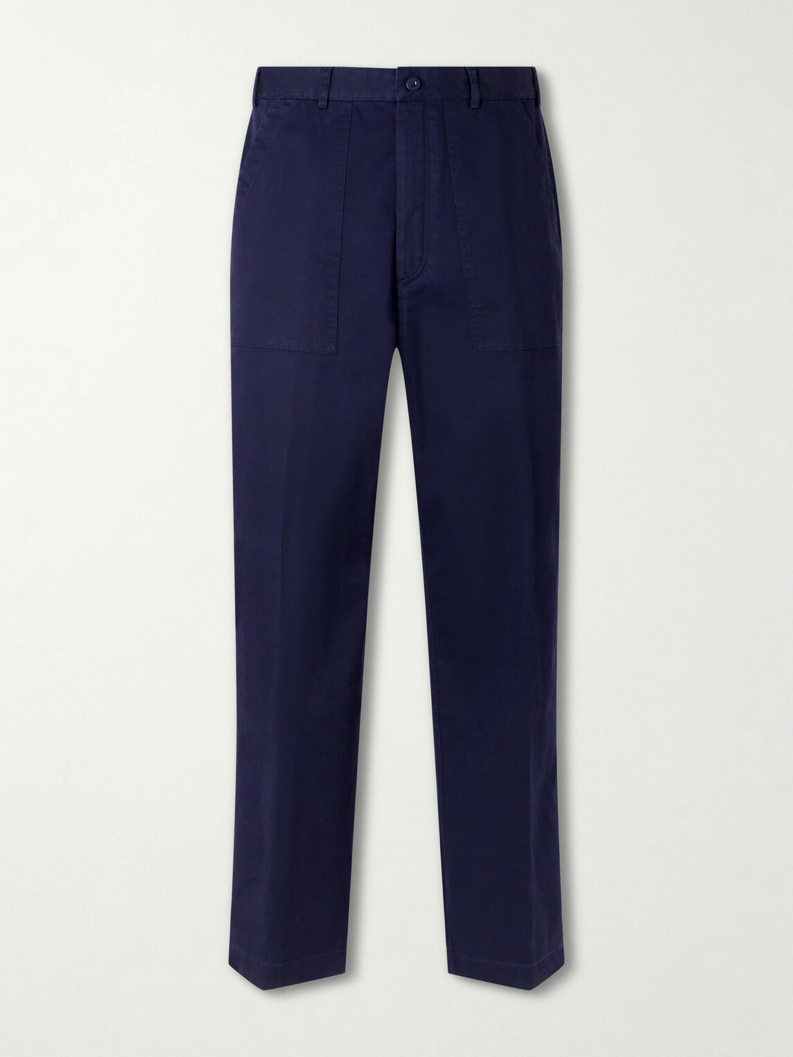 Ralph Lauren Purple label - Straight-Leg Cotton-Blend Twill Trousers - Blue