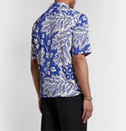 Alexander McQueen - Printed Matte-Satin Shirt - Blue