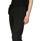 Isabel Benenato Black Wool Drawstring Trousers