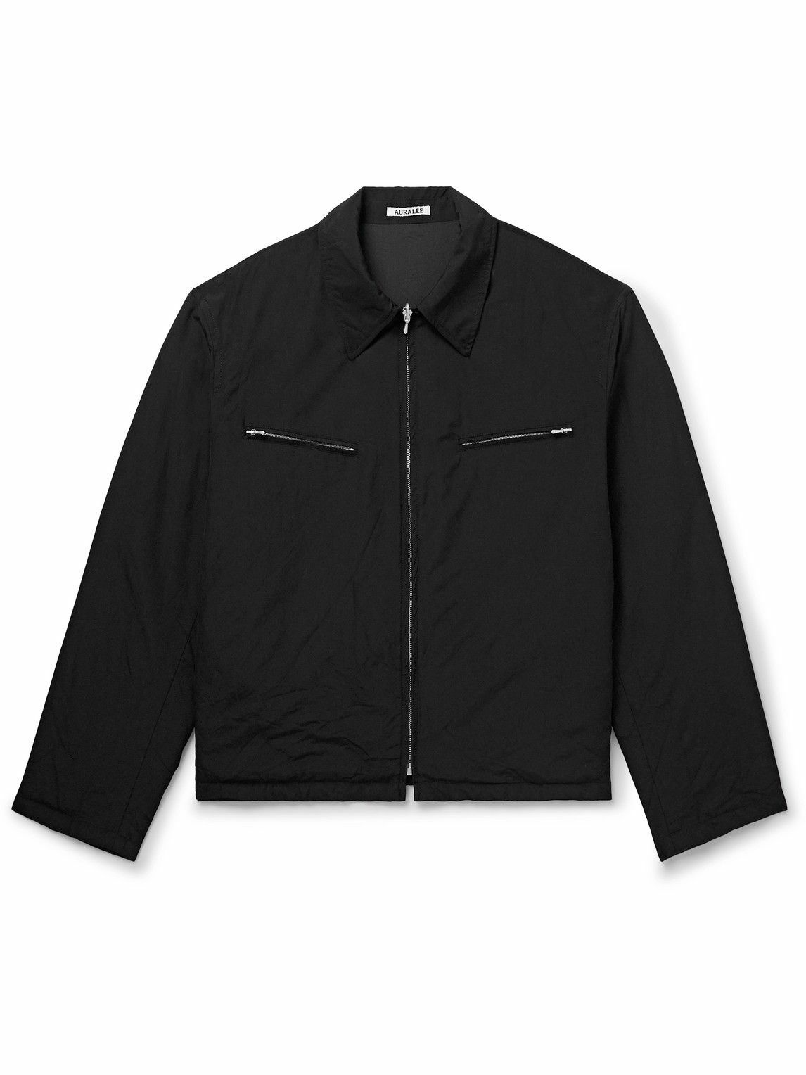 Photo: Auralee - Reversible Super 120s Crinkled Wool-Poplin Blouson Jacket - Black
