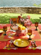 LISA CORTI Tea Flower Redorange Tablecloth