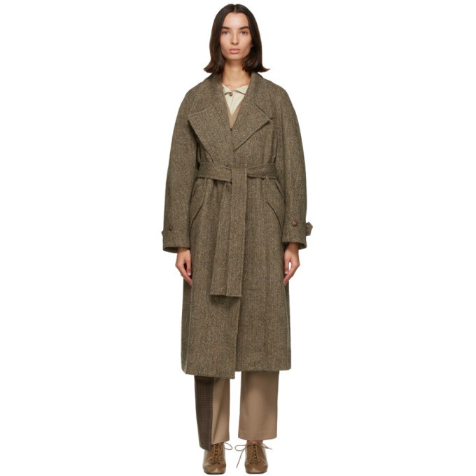 LOW CLASSIC Brown Wool Harris Tweed® Coat Low Classic