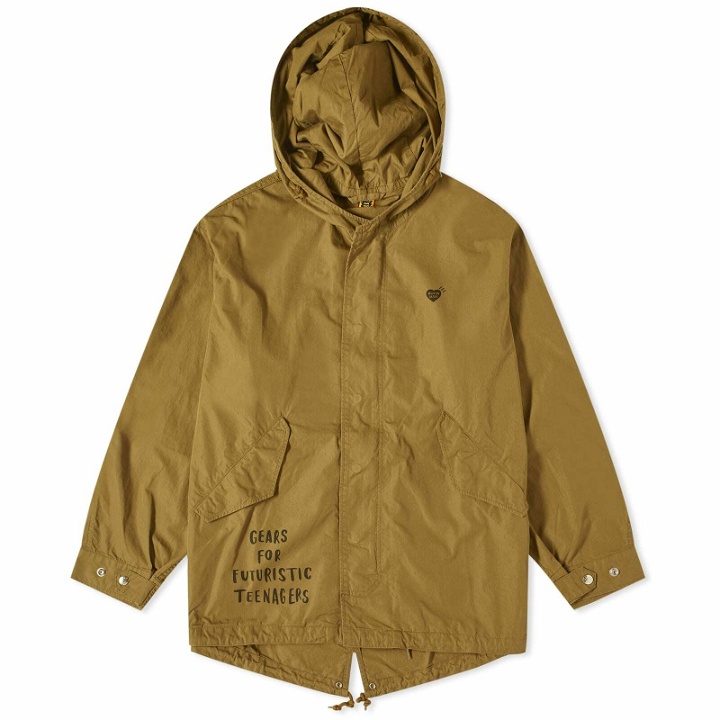 Photo: Human Made Men's Hooded Fishtail Parka Jacket in Olive Drab