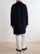 NN07 - Kendrick 8447 Brushed Woven Wool-Blend Coat - Blue