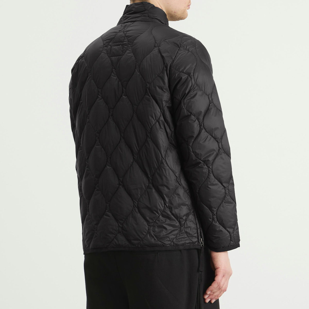 Taion Men's Military Hi-Neck Zip Softshell Down Jacket in Black
