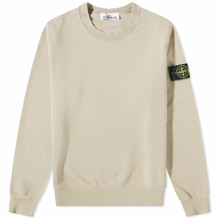 Photo: Stone Island Men's Garment Dyed Crew Neck Sweat in Dove Grey