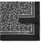 Dolce & Gabbana - Printed Silk-Twill Pocket Square - Black