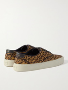 SAINT LAURENT - Venice Leather-Trimmed Leopard-Print Canvas Sneakers - Brown - EU 41