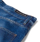 Balenciaga - Printed Satin Trousers - Blue