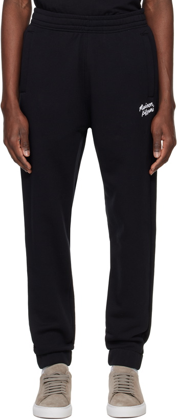 Photo: Maison Kitsuné Black 'Maison Kitsuné' Handwriting Comfort Sweatpants