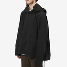 Dries Van Noten Men's Calva Popover Hooded Overshirt in Black