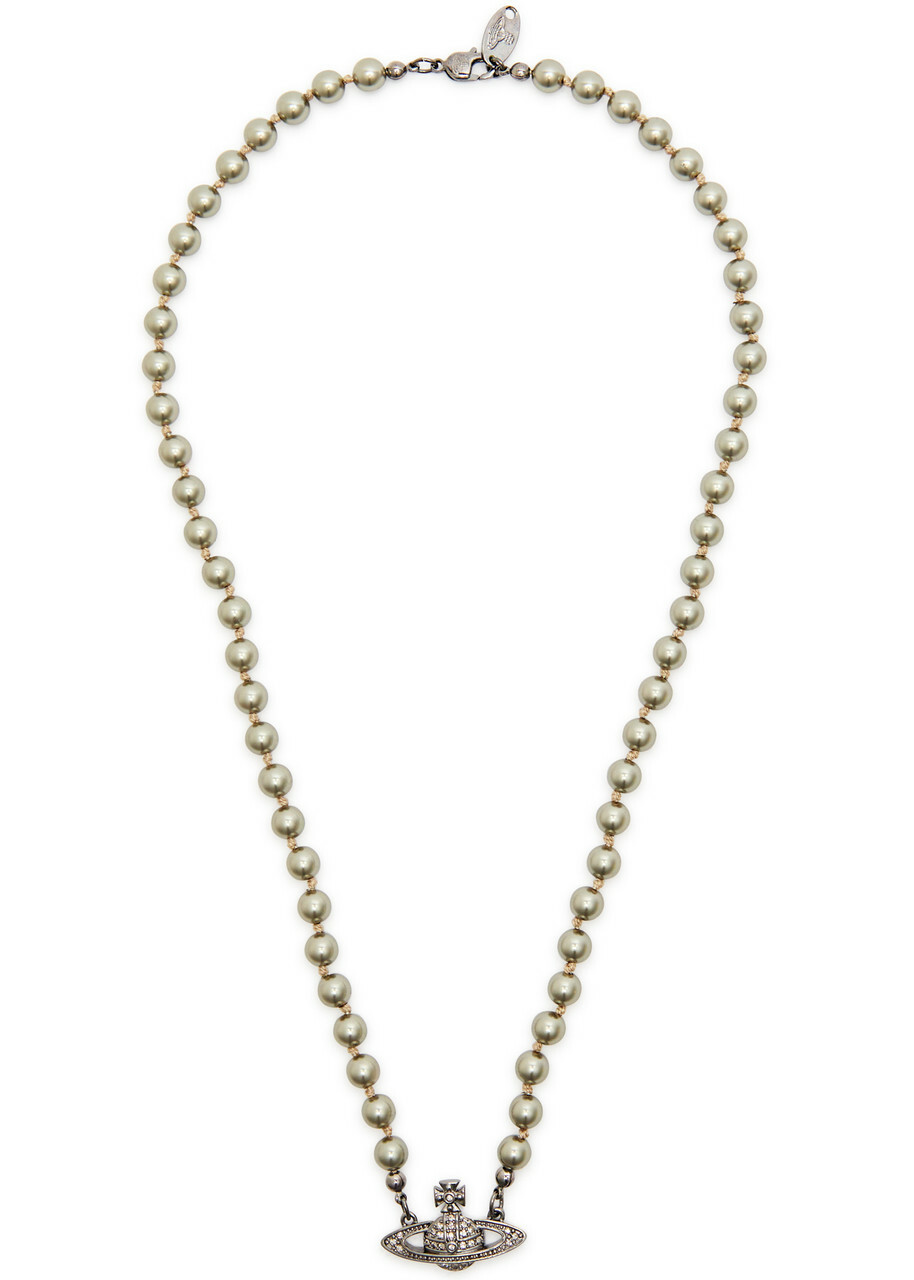 Vivienne Westwood Mini Bas Relief orb Necklace - Black - One Size