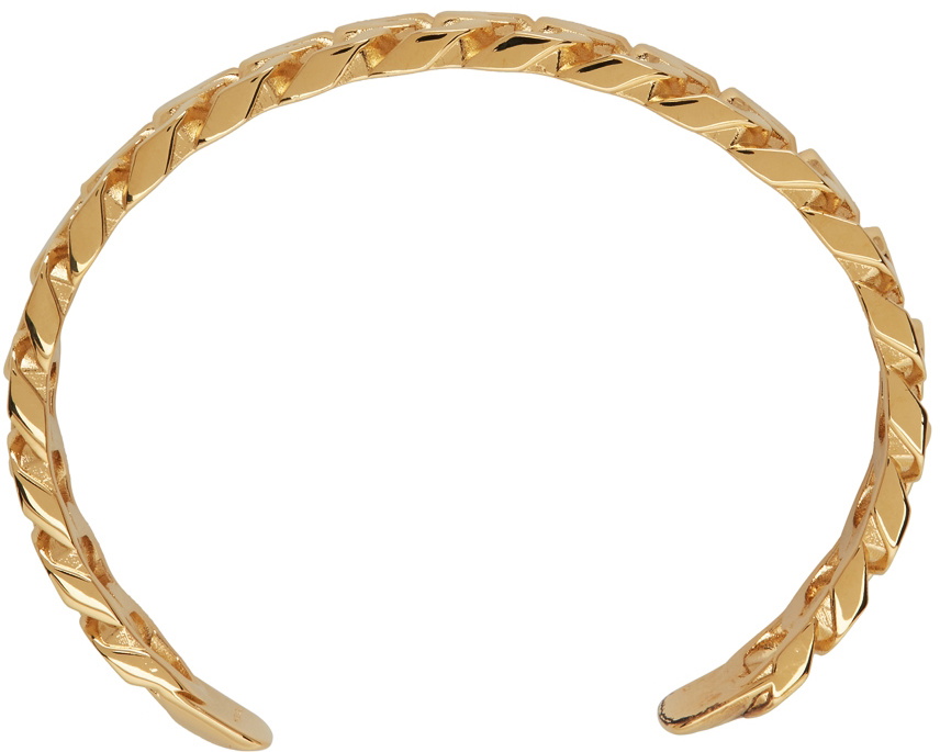 Givenchy Gold G Chain Open Bangle Bracelet