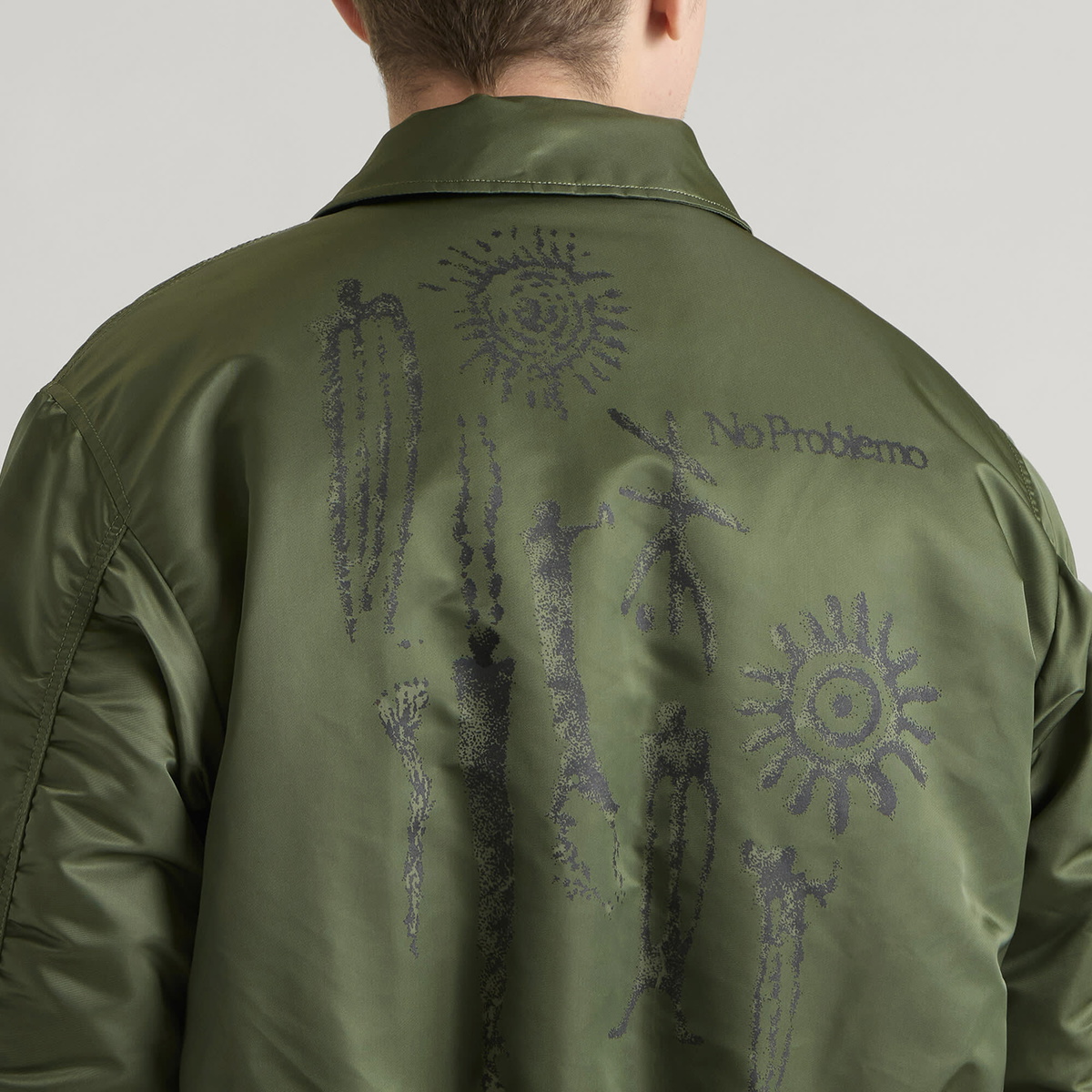 No Problemo Men's NP x Alpha Industries Ancient Findings Jacket in Green