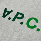 A.P.C. Men's Multicolour Vpc T-Shirt in Heathered Light Grey/Green