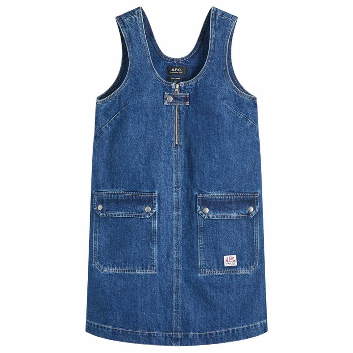Photo: A.P.C. Women's Dominic Denim Mini Dress in Washed Indigo