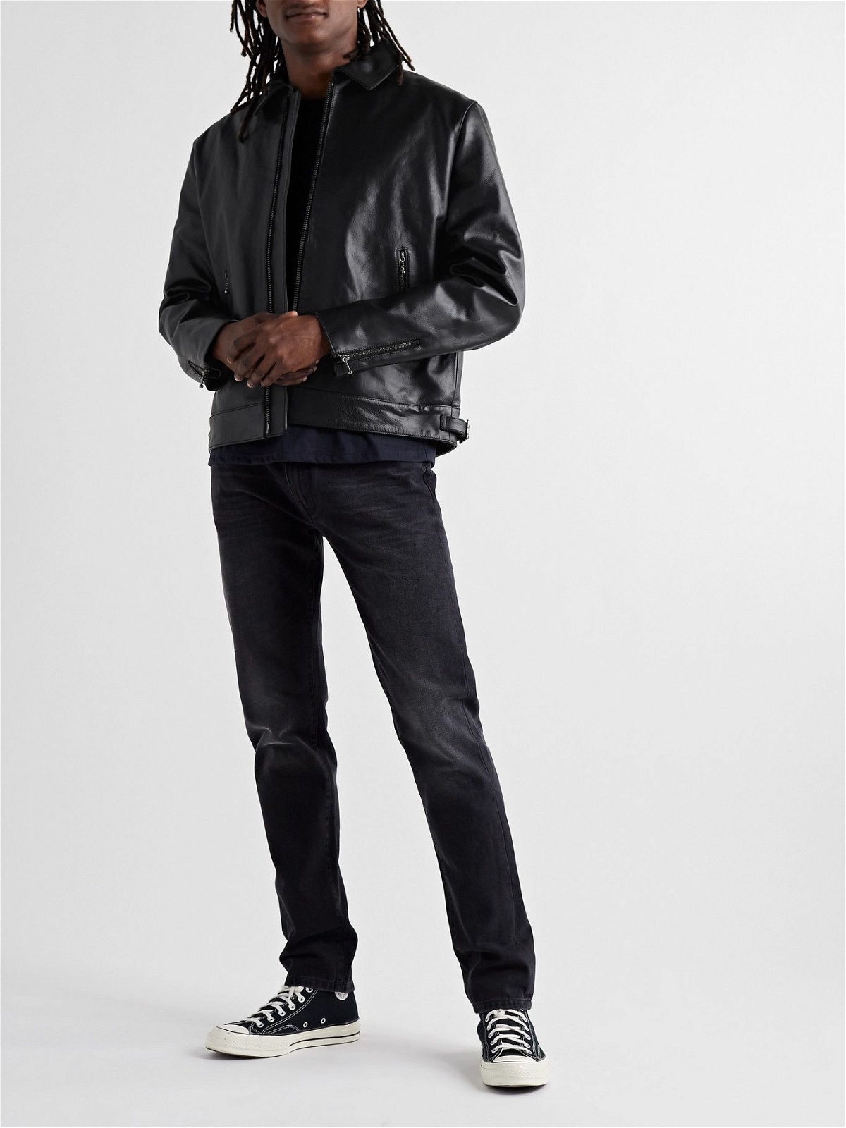 Nudie Jeans - Eddy Leather Blouson Jacket - Black