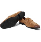 Tod's - Burnished-Suede Loafers - Men - Light brown