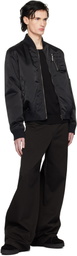 Palm Angels Black Curved Logo Bomber