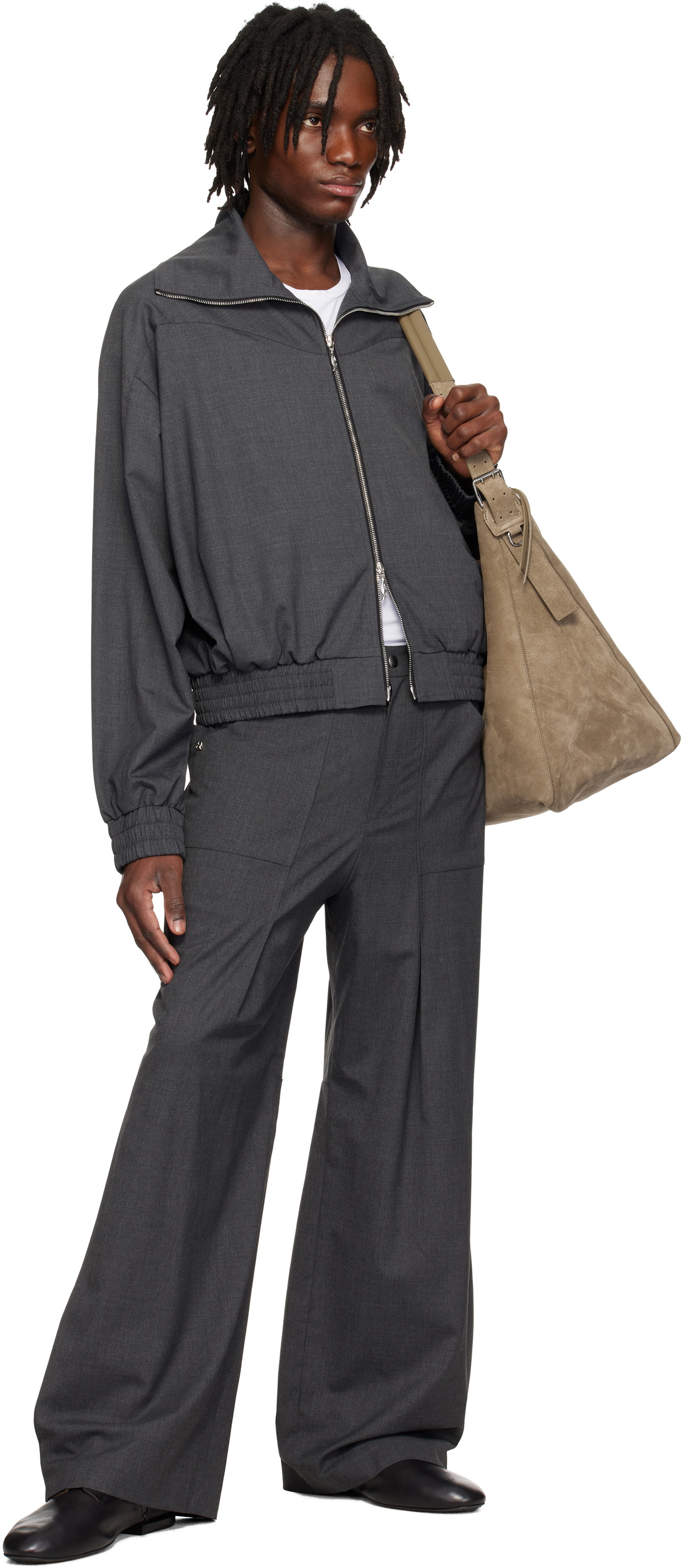 ジャケット・アウター cmmawear jacket CMMAWEAR Gray Funnel-Neck Jacket CMMAWEAR