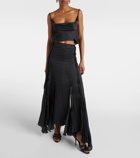 Y/Project Lace-trimmed asymmetric maxi skirt