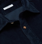 Boglioli - Garment-Dyed Cotton-Velvet Western Shirt - Blue