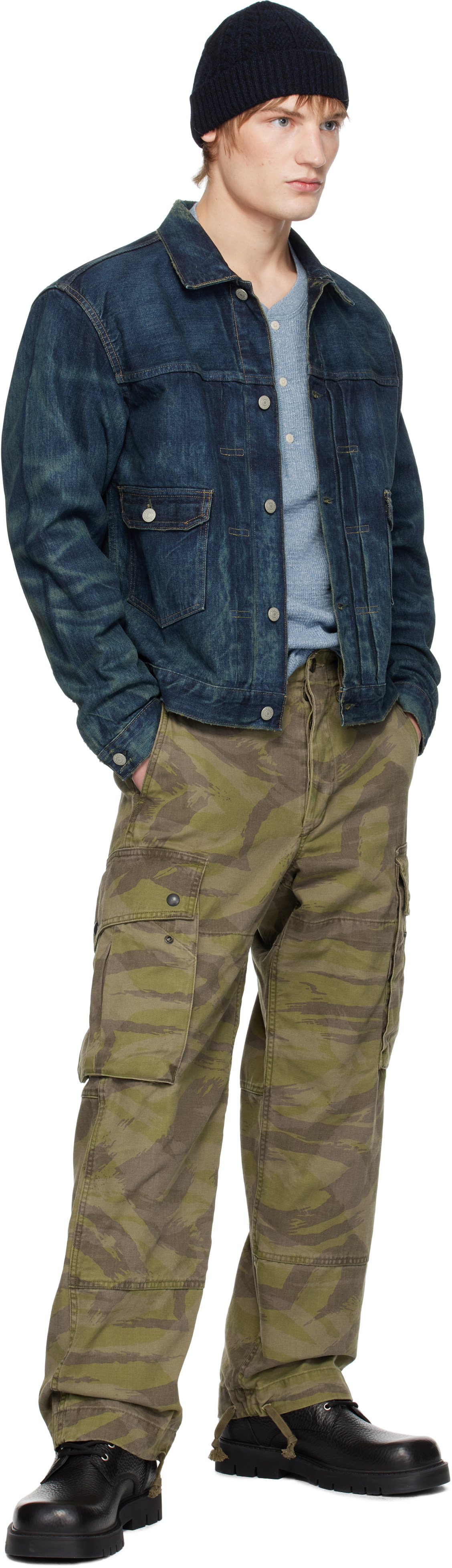 RRL Khaki Camo Twill Cargo Pants