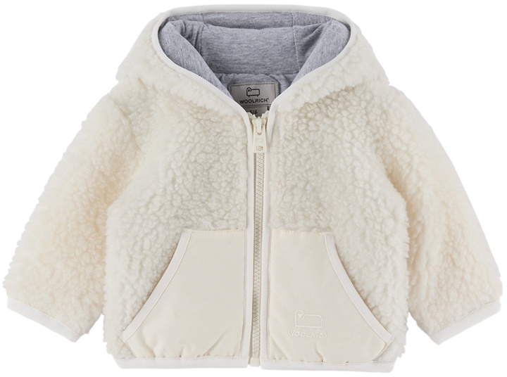 Photo: Woolrich Baby Off-White Zip Jacket
