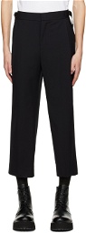 Solid Homme Black Belted Cropped Trousers