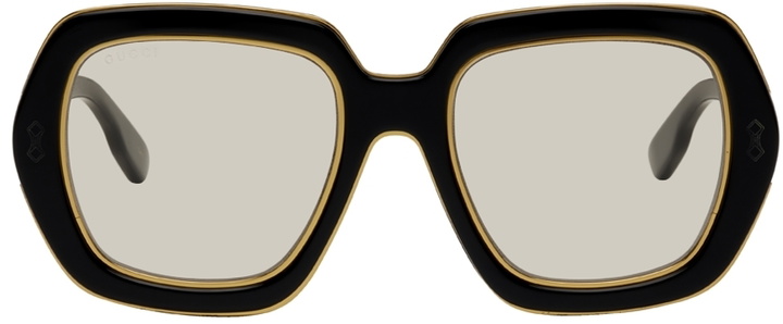 Photo: Gucci Black & Gold Square Glasses