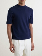 De Petrillo - Knitted Cotton T-Shirt - Blue