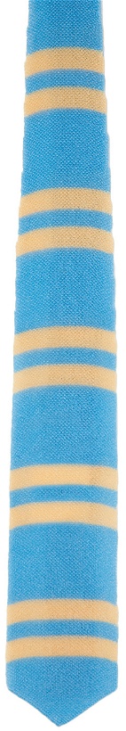 Photo: Our Legacy Blue & Beige Knitted Frat Neck Tie