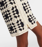 Frame Crochet Tassle cotton-blend minidress