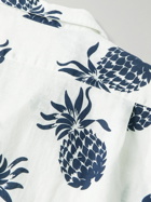 Hartford - Palm Mc Pat Convertible-Collar Printed Linen and Cotton-Blend Shirt - White