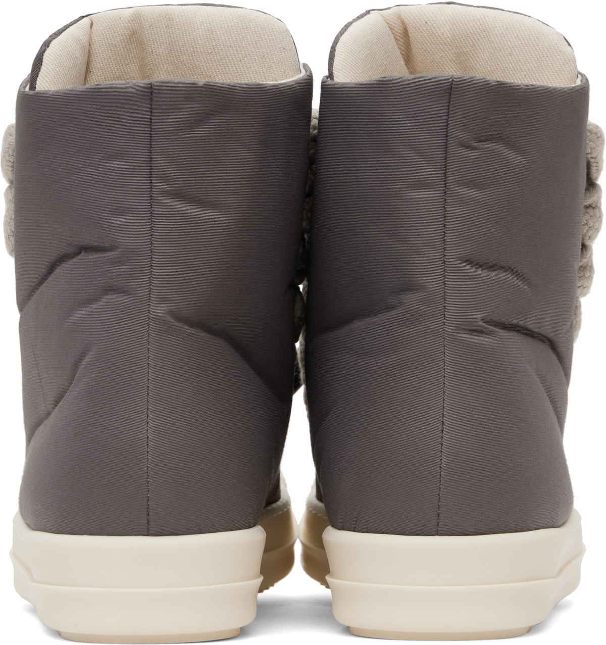 【RICK OWENS】グレー Hollywood Jumbo Lace Puffer スニーカー Rick Owens DRKSHDW Gray Hollywood Jumbo Lace Puffer Sneakers