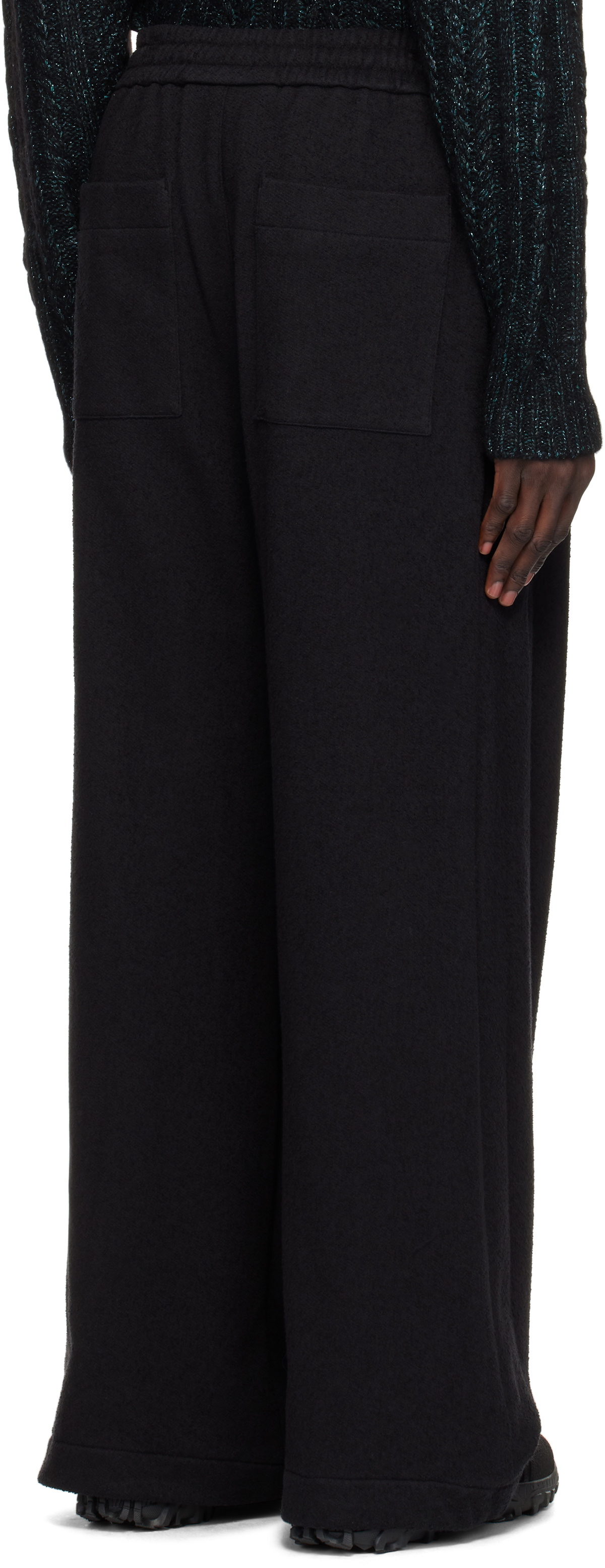 WOOYOUNGMI Black Boucle Sweatpants