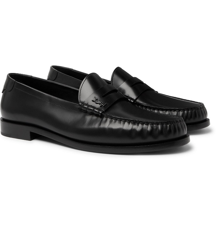 Photo: SAINT LAURENT - Leather Loafers - Black