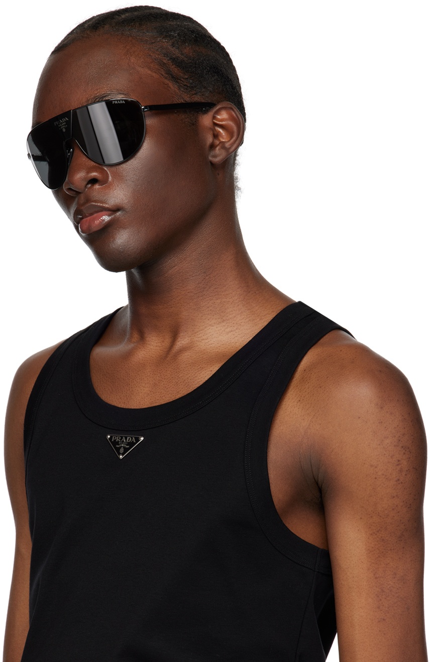 Prada Eyewear Black Mirrored Sunglasses Prada