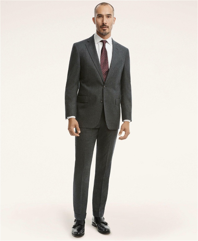 Photo: Brooks Brothers Men's Regent Fit Wool Flannel Suit Jacket | Charcoal