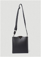Studded Flat Crossbody Bag in Black