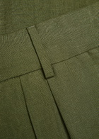 Blaze Milano Fox Pleated Straight-leg Linen Trousers Dark Green