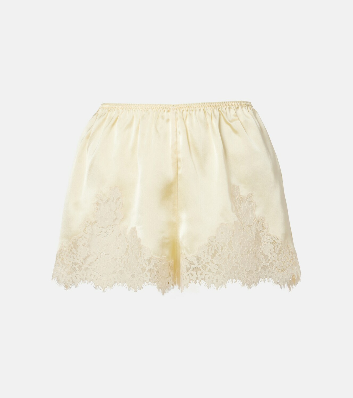 Dôen Iona lace-trimmed silk shorts