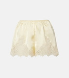 Dôen Iona lace-trimmed silk shorts