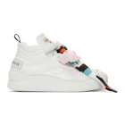 Emilio Pucci White Scarf-Embellished High-Top Sneakers