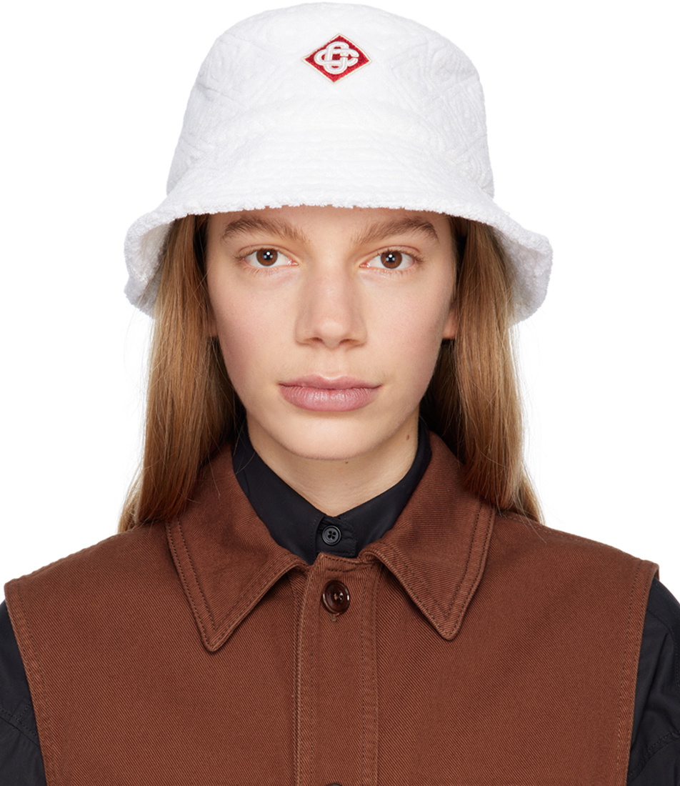 Casablanca White Monogram Bucket Hat Casablanca